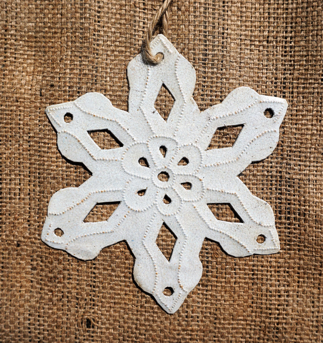 White Snowflake Ornament - 7.5