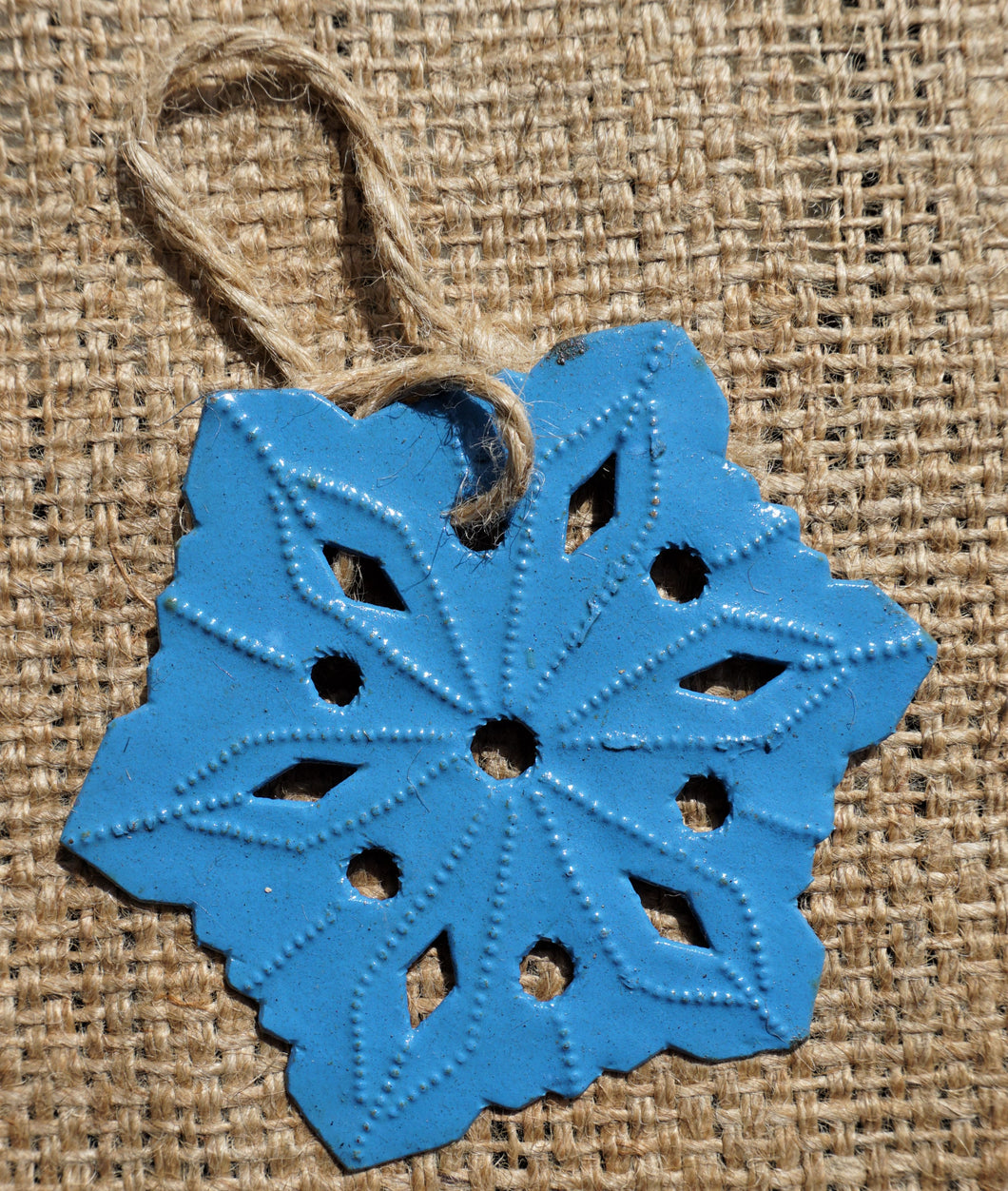 Light Blue Snowflake Ornament - 3.5