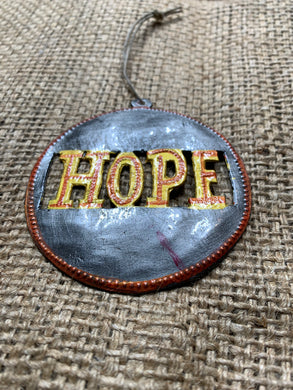 Hope Gold and Red Ornament