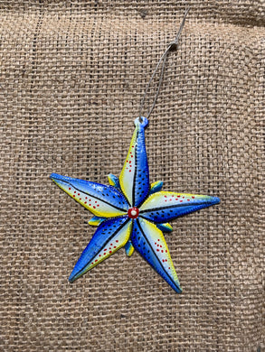 Yellow and Blue Star Ornament