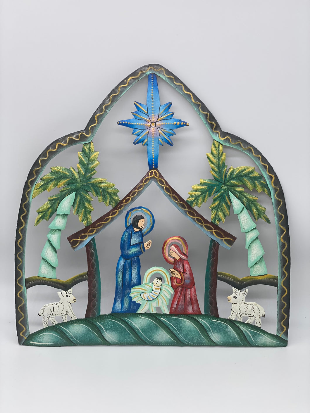 Nativity with palm trees