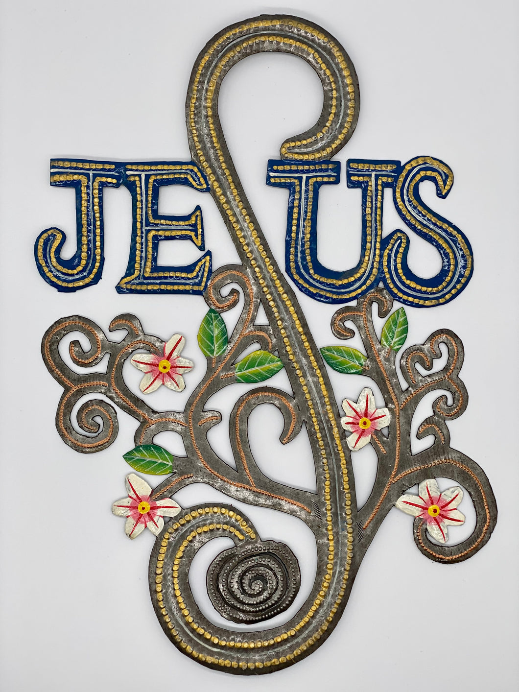 Jesus sign with flowers